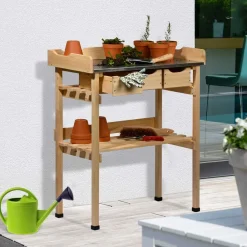 Dobar Pflanztisch mit 3 Schubladen, Natur Hot