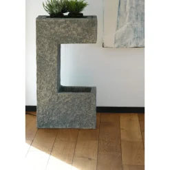 Polyresin-Brunnen mit Pumpe und LED´s, eckig mit Pflanzenoption ^ Dobar Hot