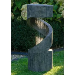 Polyresin-Brunnen mit Pumpe und LED´s, rund ^ Dobar Clearance