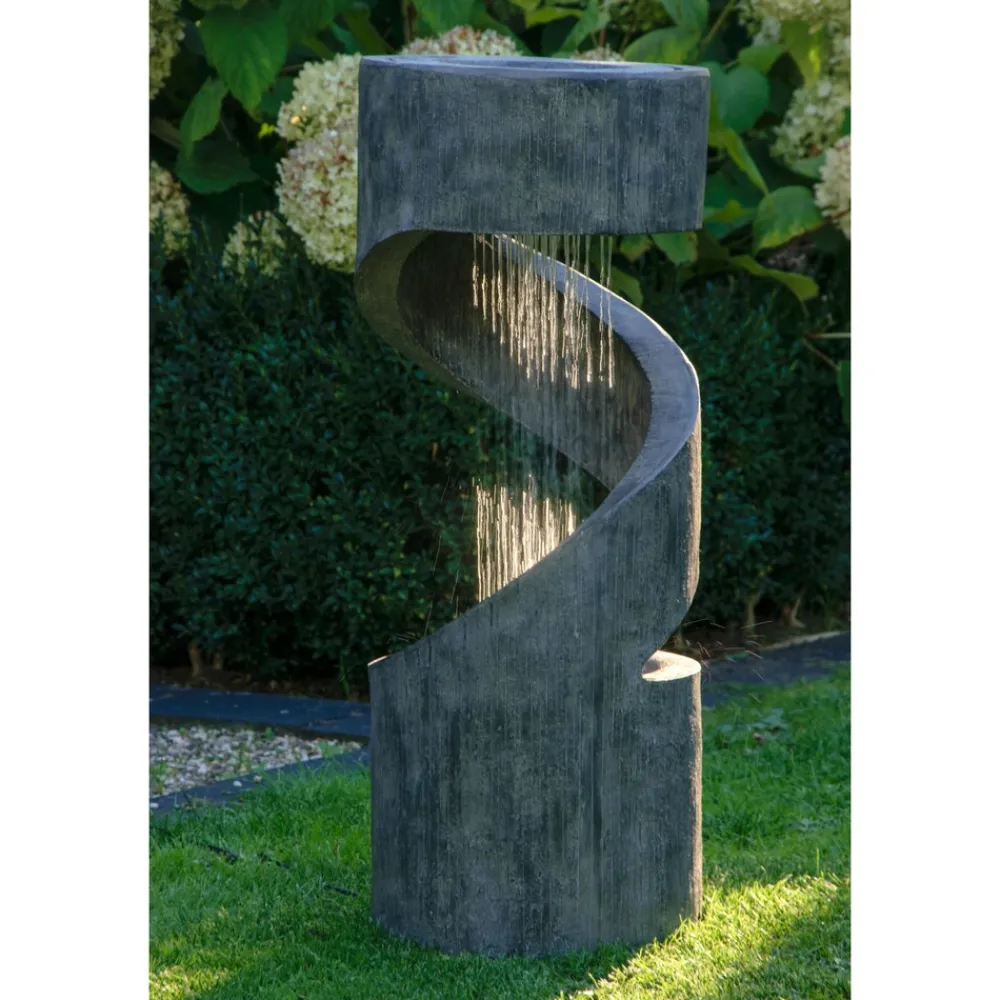 Polyresin-Brunnen mit Pumpe und LED´s, rund ^ Dobar Clearance