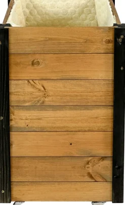 Rollbarer Gartenschrank mit Pflanzkasten inkl. Schafswolle, Gr. M - Braun/Schwarz ^ Dobar Sale