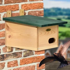 VOBU-Nistkasten Spitzdach für aus Holz, 16x16,x5x28 cm ^ Dobar Discount