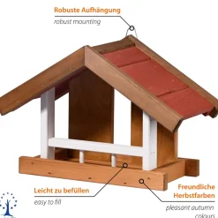 Vogelhaus "Herbstfrüchte" im 2er-Set, Vogelfutterhäuser zum Aufhängen, 22,5x21x16 cm ^ Dobar Hot