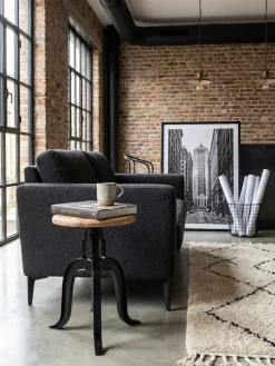 KADIMA DESIGN Drehhocker – Akazie Massivholz/Metall, 39x62,5x39 cm, höhenverstellbar Best