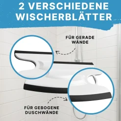 Dusbad Glas&Duschabzieher für Duschkabinen gerade|rund weiss MadeInGermany Weiß Discount