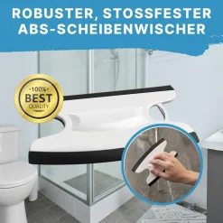 Dusbad Glas&Duschabzieher für Duschkabinen gerade|rund weiss MadeInGermany Weiß Discount