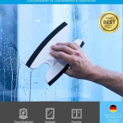 Dusbad Glas&Duschabzieher für Duschkabinen gerade|rund weiss MadeInGermany Weiß Discount