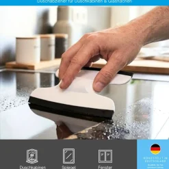 Dusbad Glas&Duschabzieher für Duschkabinen gerade|rund weiss MadeInGermany Weiß Discount