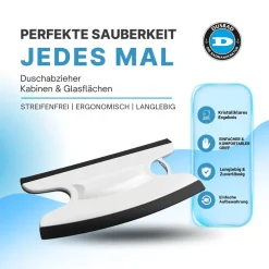 Dusbad Glas&Duschabzieher für Duschkabinen gerade|rund weiss MadeInGermany Weiß Discount