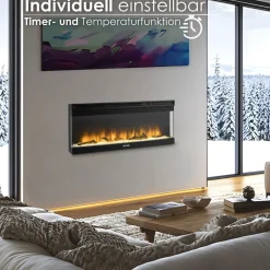 Elektrokamin mit Heizlüfter 13 realistische Flammeneffekte APP-Steuerung 1500W ^ Echos Clearance