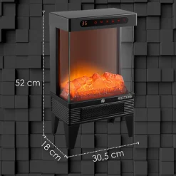 Echos Elektrokamin mit Heizlüfter Kaminillusion Flammeneffekt 1500W Discount