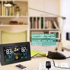 Echos Funkwetterstation LCD Farbdisplay Wettervorhersage Außensensor Sale