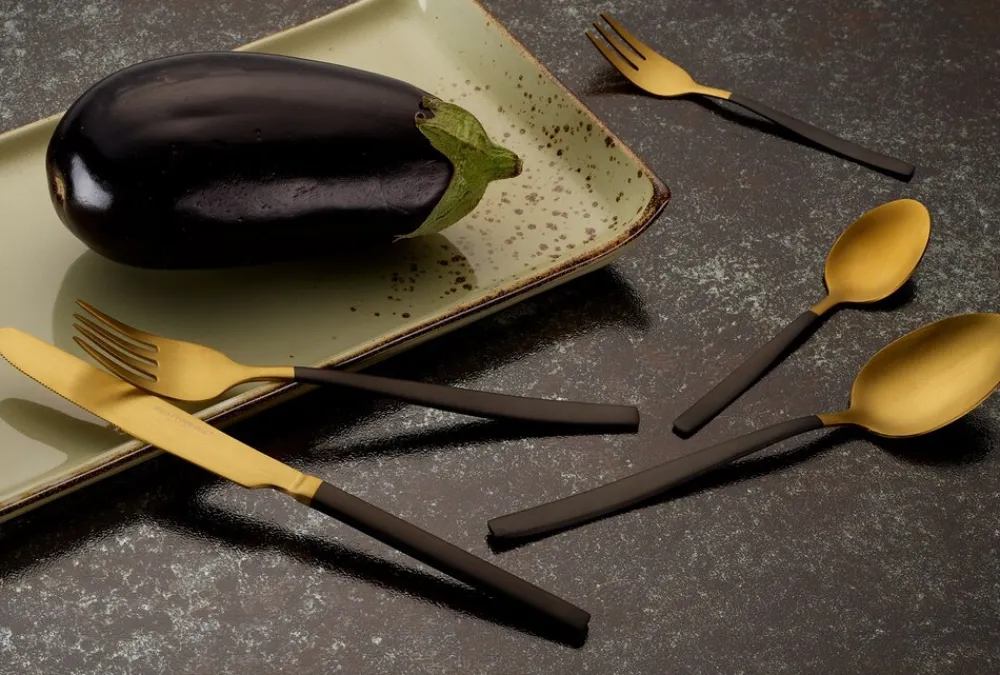 Besteck Set "Positano" 20tlg gl/sw ^ ECHTWERK Best