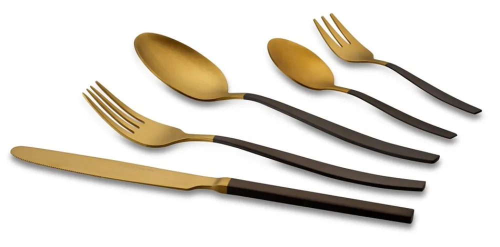 Besteck Set "Positano" 20tlg gl/sw ^ ECHTWERK Best