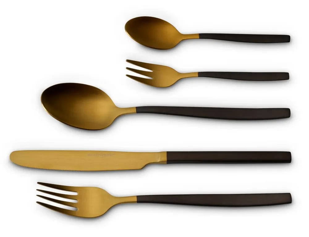 Besteck Set "Positano" 20tlg gl/sw ^ ECHTWERK Best