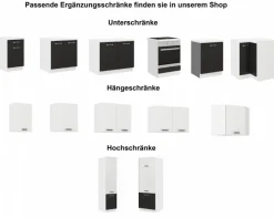 Küchen-Preisbombe Eckküche Küche Omega 170x250 cm Küchenzeile Küchenblock Winkelküche Schwarz Weiß Hot