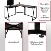 Eck-Schreibtisch -K66, Computertisch Arbeitstisch, MVG-zertifiziert 76x140x140cm, MDF Metall ~ dunkelbraun ^ MCW Clearance