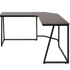 Eck-Schreibtisch -K66, Computertisch Arbeitstisch, MVG-zertifiziert 76x140x140cm, MDF Metall ~ dunkelbraun ^ MCW Clearance