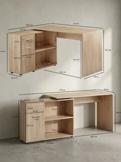 Eckschreibtisch Mit Regal Modern Design, Sonoma 120x107x75 cm ^ KADIMA DESIGN Sale
