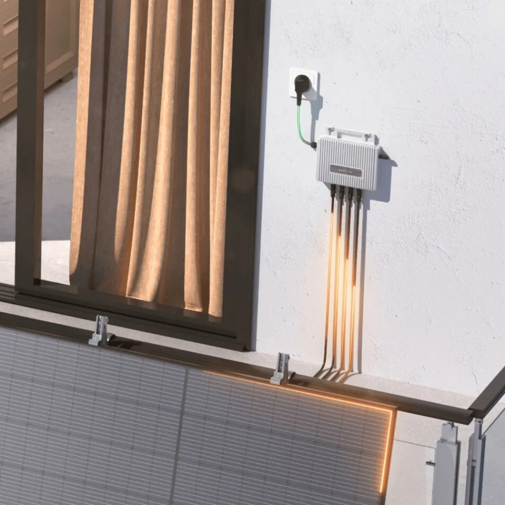 SUNNIVA ECOFLOW Mikro-Wechselrichter 800 W EFStreamMI800W für Balkonkraftwerk, IP67 wetterfest, Plug&Play Installation, 2 MPPT, Bluetooth & WIFI, inkl. 5m Anschlusskabel & 4x 1m Solar-Verlängerungen, Inverter Online