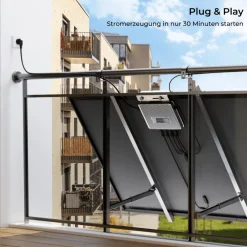 SUNNIVA ECOFLOW Mikro-Wechselrichter 800 W EFStreamMI800W für Balkonkraftwerk, IP67 wetterfest, Plug&Play Installation, 2 MPPT, Bluetooth & WIFI, inkl. 5m Anschlusskabel & 4x 1m Solar-Verlängerungen, Inverter Online