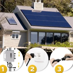SUNNIVA ECOFLOW Mikro-Wechselrichter 800 W EFStreamMI800W für Balkonkraftwerk, IP67 wetterfest, Plug&Play Installation, 2 MPPT, Bluetooth & WIFI, inkl. 5m Anschlusskabel & 4x 1m Solar-Verlängerungen, Inverter Online