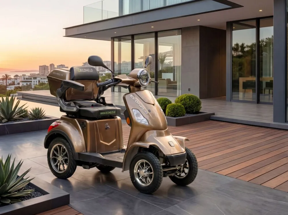 ECONELO E-Seniorenmobil Voltrixx, Lithium-Akku, 4-Rad, 1000 Watt, Braun Hot