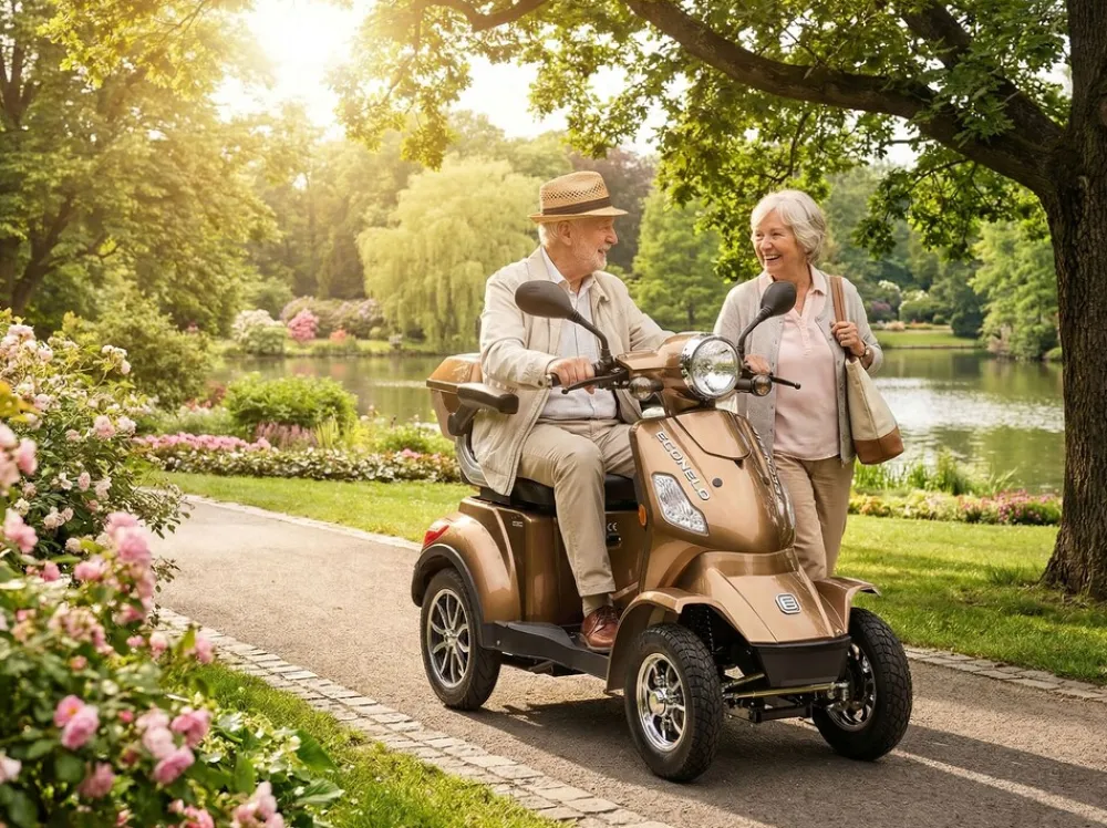 ECONELO E-Seniorenmobil Voltrixx, Lithium-Akku, 4-Rad, 1000 Watt, Braun Hot