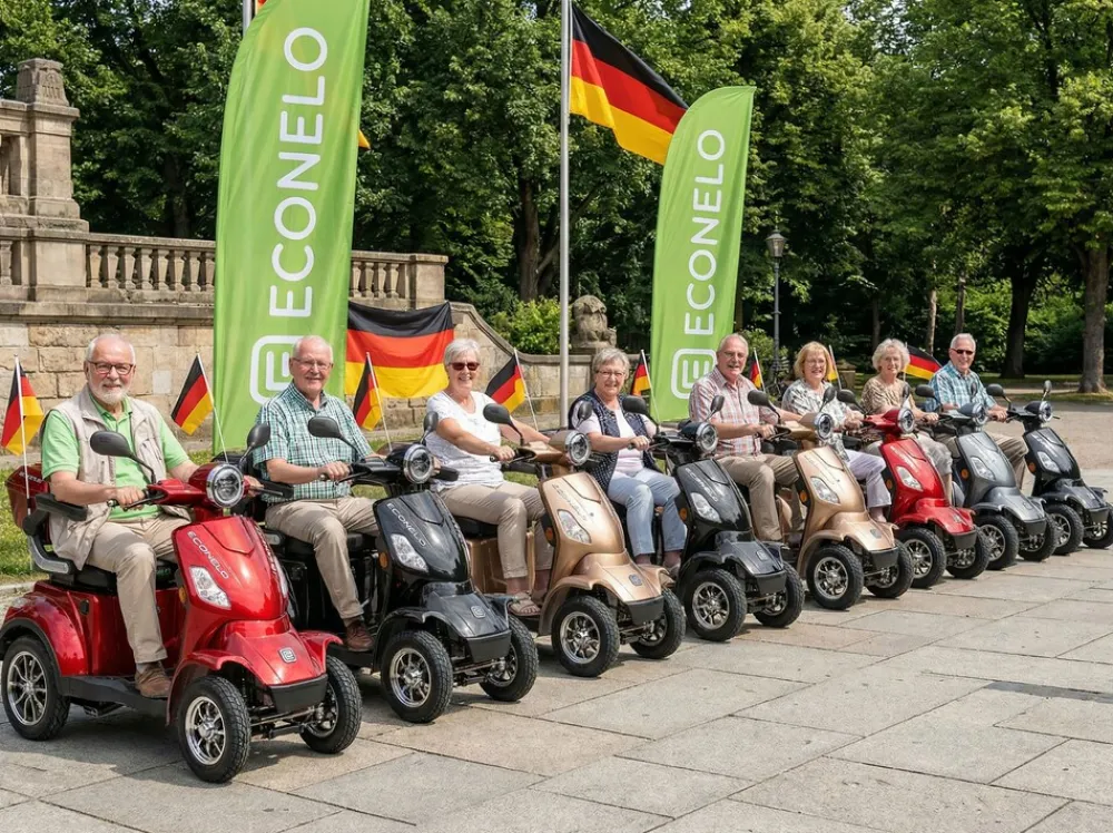 ECONELO E-Seniorenmobil Voltrixx, Lithium-Akku, 4-Rad, 1000 Watt, Braun Hot