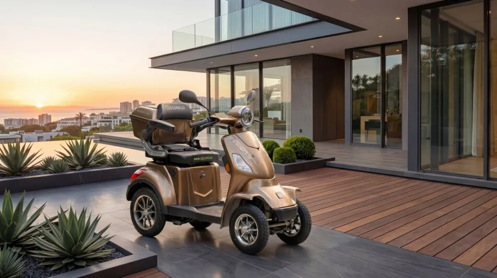 ECONELO E-Seniorenmobil Voltrixx, Lithium-Akku, 4-Rad, 1000 Watt, Braun Hot
