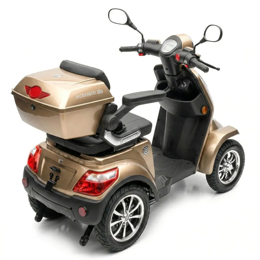 ECONELO E-Seniorenmobil Yogi-IQ, Blei-Akku, 3-Rad, 1000 Watt, Braun Clearance