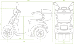 ECONELO E-Seniorenmobil Yogi-IQ, Blei-Akku, 3-Rad, 1000 Watt, Braun Clearance