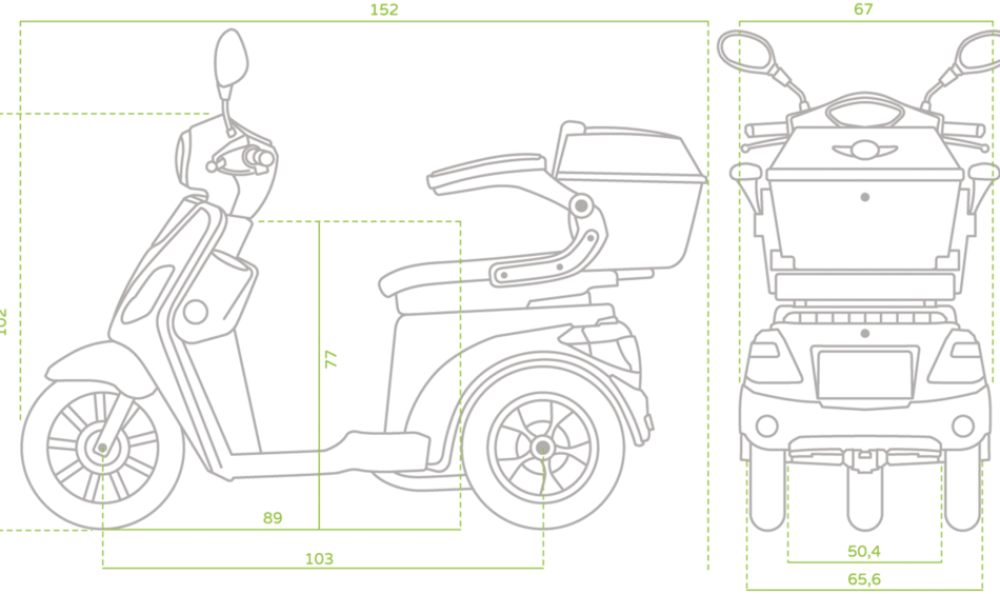 ECONELO E-Seniorenmobil Yogi-IQ, Blei-Akku, 3-Rad, 1000 Watt, Braun Clearance