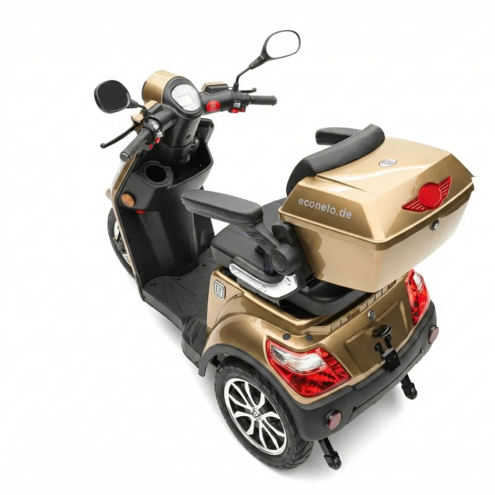 ECONELO E-Seniorenmobil Yogi-IQ, Blei-Akku, 3-Rad, 1000 Watt, Braun Clearance