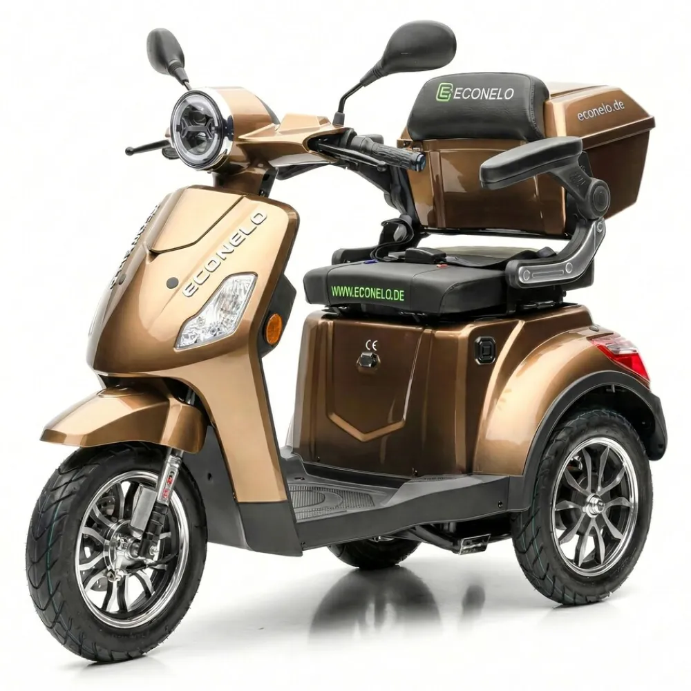 ECONELO E-Seniorenmobil Yogi-IQ, Blei-Akku, 3-Rad, 1000 Watt, Braun Clearance