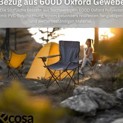 Campingstuhl Blau Klappstuhl Faltbar – Robuster Outdoor Stuhl mit Tragetasche ^ Ecosa Best