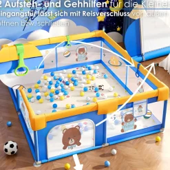 Ecosa Laufgitter 200x180cm faltbar Spielgitter Krabbelgitter Bällebad Outlet