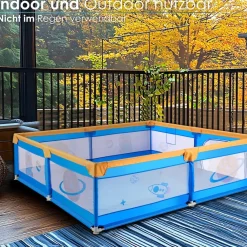 Ecosa Laufgitter 200x180cm faltbar Spielgitter Krabbelgitter Bällebad Outlet