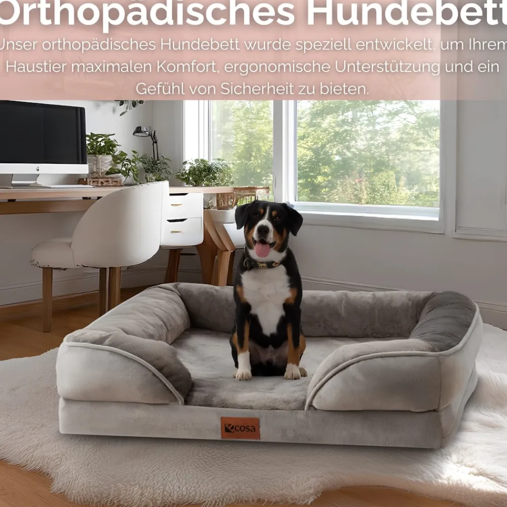 Orthopädisches Hundebett 71x58x18cm Wasserfest Anti-Rutsch-Boden ^ Ecosa Best