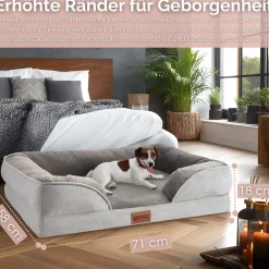 Orthopädisches Hundebett 71x58x18cm Wasserfest Anti-Rutsch-Boden ^ Ecosa Best