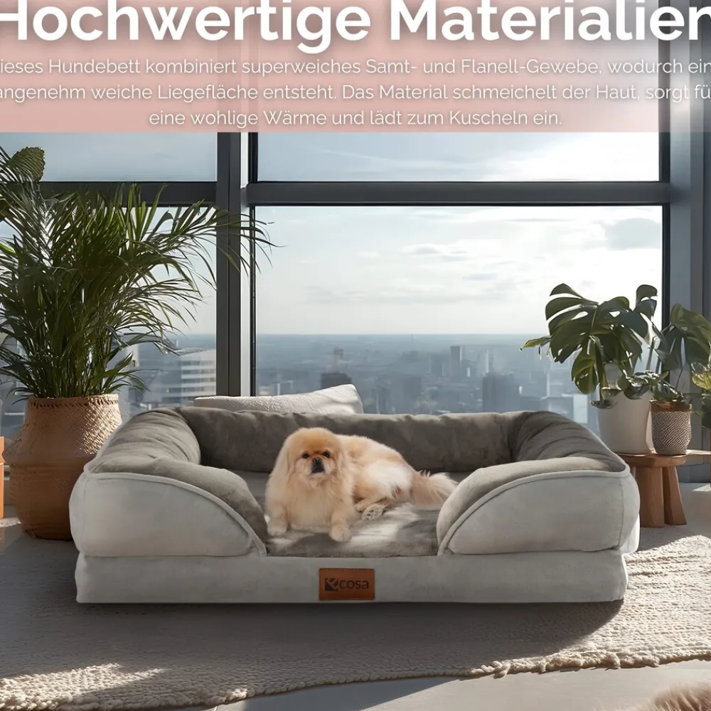 Orthopädisches Hundebett 71x58x18cm Wasserfest Anti-Rutsch-Boden ^ Ecosa Best