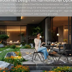 Outdoor-Set mit Klapptisch + 2 Stühlen Robust Wetterfest Pflegeleicht ^ Ecosa Outlet