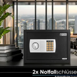 Tresor elektronisch mit Kombinationsschloss u. Schlüssel für Zuhause ^ Ecosa Discount
