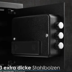 Tresor elektronisch mit Kombinationsschloss u. Schlüssel für Zuhause ^ Ecosa Discount