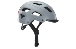 ECO Urban Fahrradhelm, ABS-Hartschale, mit LED-Licht und Reflektionsstreifen, Größe: 59-61 cm, Farbe: grau ^ Prophete Sale