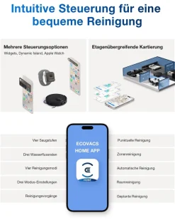 ECOVACS Deebot T30C Gen 2 black Saugroboter mit Wischfunktion (25.000 Pa Saugleistung, 180 min Laufzeit, LDS-Navigation, TruEdge 3D, HEPA-10-Filter, All-in-One OMNI-Station) Clearance