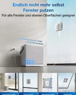 ECOVACS WINBOT W2S OMNI EU Fensterputzroboter (TruEdge™-Schrubber, WIN-SLAM 4.0, All-in-One-Reinigungsstation, 12-stufiger Schutz, 110 min Akkulaufzeit) Sale