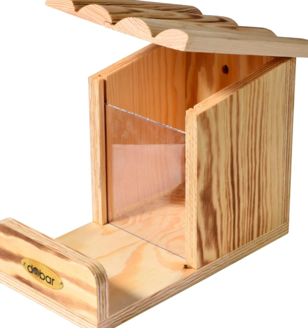 Eichhörnchen-Futterstation mit Futtersilo, Futterstelle aus Holz ^ Dobar Clearance