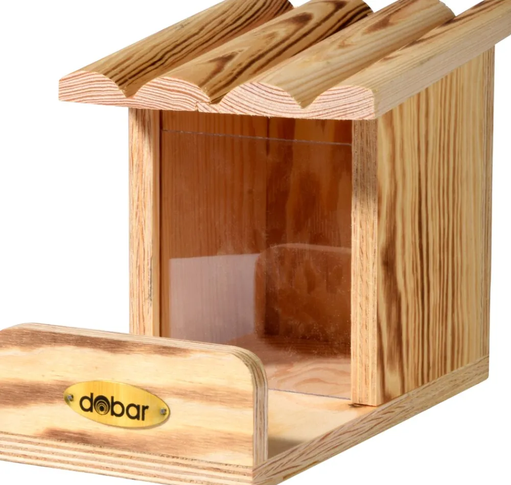 Eichhörnchen-Futterstation mit Futtersilo, Futterstelle aus Holz ^ Dobar Clearance