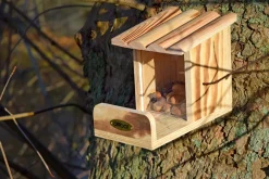 Eichhörnchen-Futterstation mit Futtersilo, Futterstelle aus Holz ^ Dobar Clearance